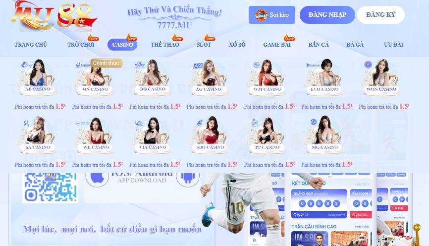 I.Khám phá các tựa game casino online Mu88 hấp dẫn